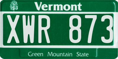 VT license plate XWR873