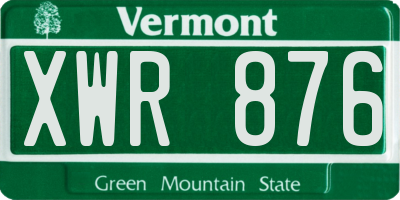 VT license plate XWR876