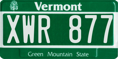VT license plate XWR877