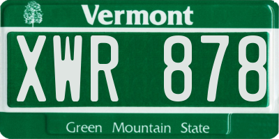 VT license plate XWR878