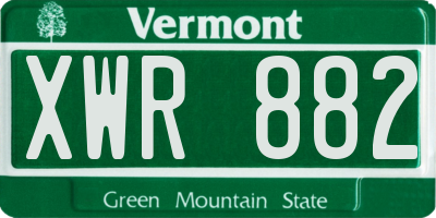 VT license plate XWR882