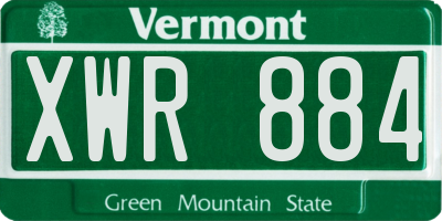VT license plate XWR884