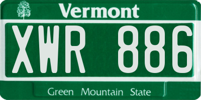 VT license plate XWR886