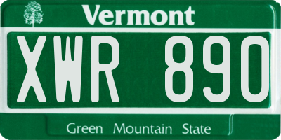 VT license plate XWR890