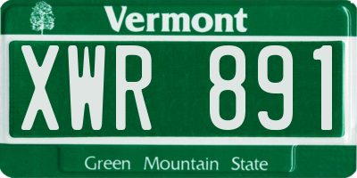 VT license plate XWR891