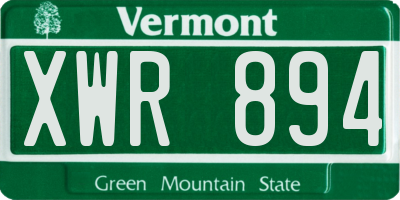 VT license plate XWR894