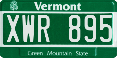 VT license plate XWR895