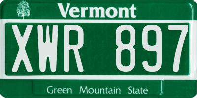 VT license plate XWR897