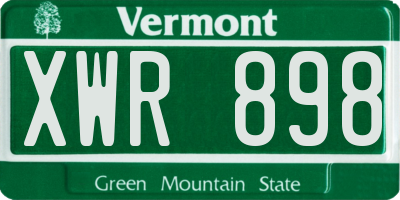 VT license plate XWR898