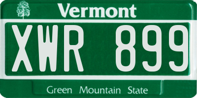VT license plate XWR899