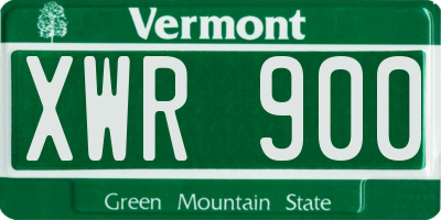 VT license plate XWR900