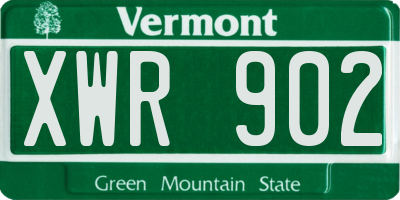 VT license plate XWR902