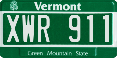 VT license plate XWR911