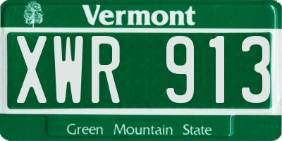 VT license plate XWR913