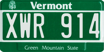 VT license plate XWR914