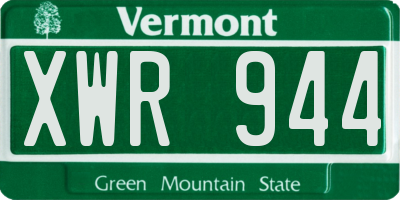 VT license plate XWR944