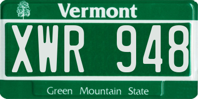 VT license plate XWR948