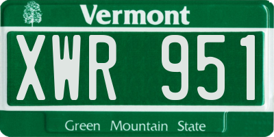 VT license plate XWR951