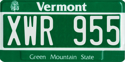 VT license plate XWR955