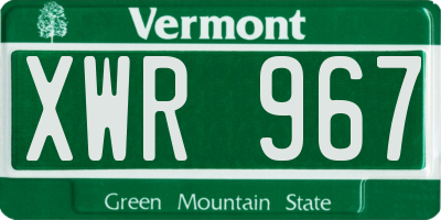 VT license plate XWR967