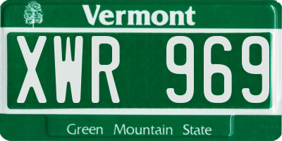 VT license plate XWR969