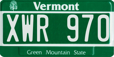 VT license plate XWR970