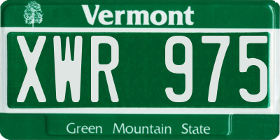 VT license plate XWR975