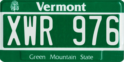 VT license plate XWR976