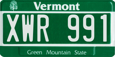 VT license plate XWR991