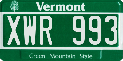 VT license plate XWR993