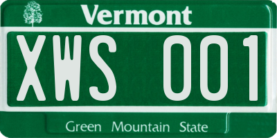 VT license plate XWS001