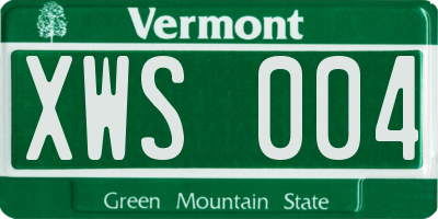 VT license plate XWS004