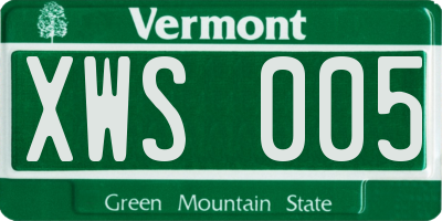 VT license plate XWS005