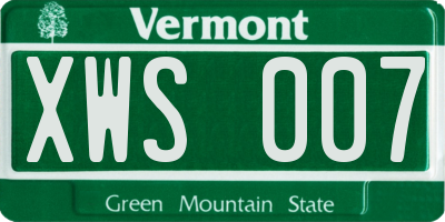 VT license plate XWS007