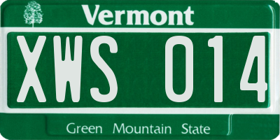 VT license plate XWS014