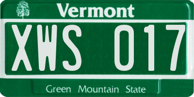 VT license plate XWS017
