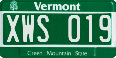 VT license plate XWS019