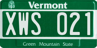 VT license plate XWS021