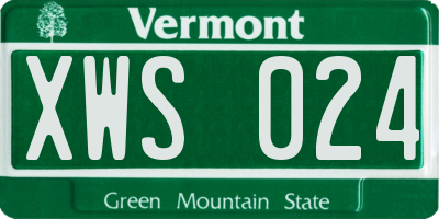 VT license plate XWS024
