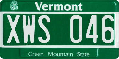 VT license plate XWS046