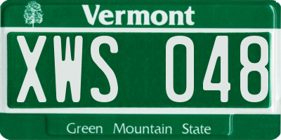 VT license plate XWS048