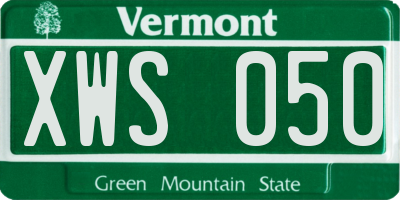 VT license plate XWS050