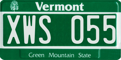 VT license plate XWS055
