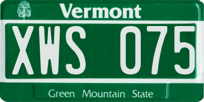 VT license plate XWS075