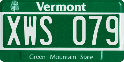 VT license plate XWS079