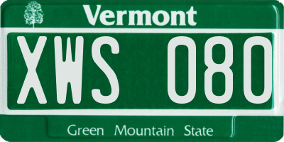 VT license plate XWS080