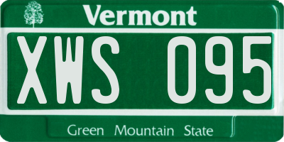VT license plate XWS095