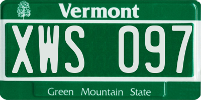 VT license plate XWS097