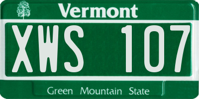 VT license plate XWS107