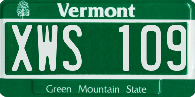 VT license plate XWS109